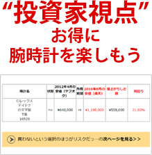 "投資家視点"　お得に腕時計を楽しもう