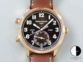 パテックフィリップ (PATEK PHILIPPE) カラトラバ パイロット トラベルタイム Ref.5524R-001 ブラウン ソレイユ文字盤 保証書あり(2020年) 箱あり ランク【A】 5524R-001
