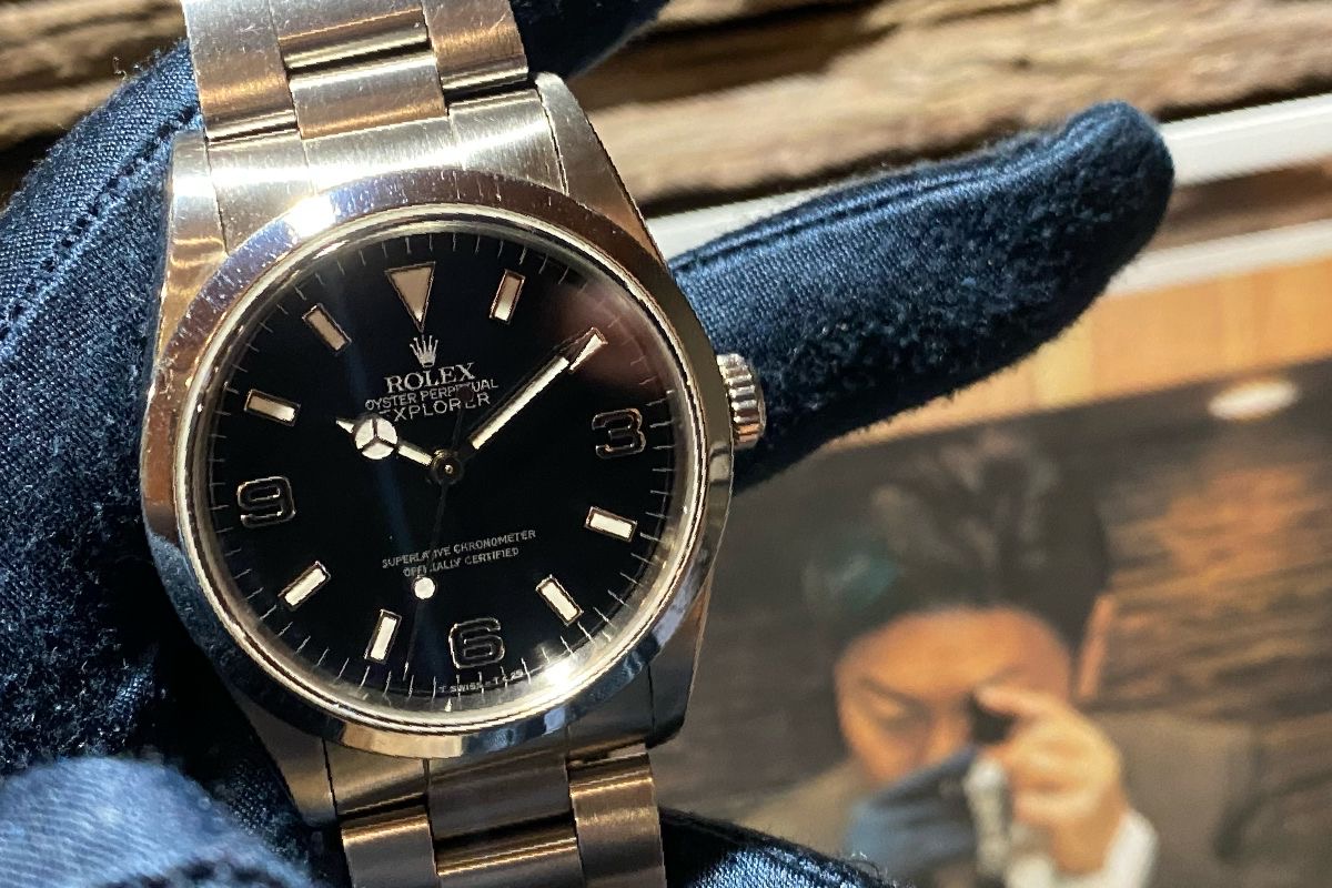 ロレックス エクスプローラー1 X番 14270 ROLEX 腕時計 黒文字盤