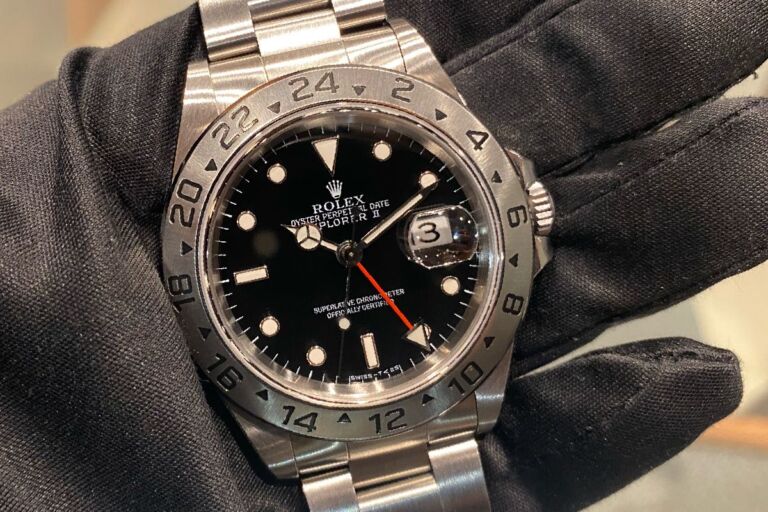 ＲＯＬＥＸ　１６５７０　ＥＸ２　純正黒文字盤　針セット　ルミノバ